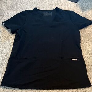 Figs Black Short Sleeve Women's Top